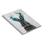 Jackalope met Turquoise Antlers Notitieboek (Rechterzijde)