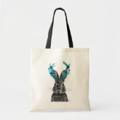 Jackalope met Turquoise Antlers Tote Bag (Voorkant)