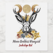 Jackalope Moon Goddess  Label Wijn Etiket (Enkel label)