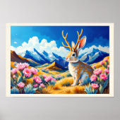 Jackalope Mountain Desert Just for Fun Poster (Voorkant)