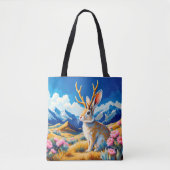 Jackalope Myth Legend Canvas Book Tote Bag (Voorkant)