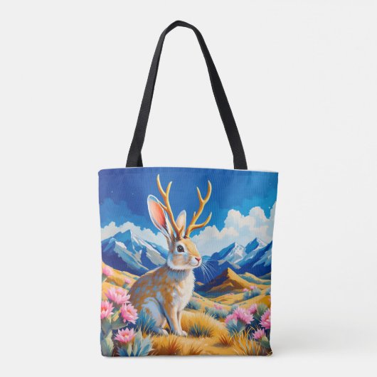Jackalope Myth Legend Canvas Book Tote Bag (Achterkant)