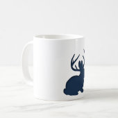 Jackalope Navy Blue Koffiemok (Voorkant links)