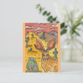 Jackalope, originele kunstparodie briefkaart (Staand voorkant)