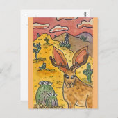 Jackalope, originele kunstparodie briefkaart (Voorkant / Achterkant)