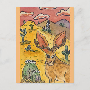 Jackalope, originele kunstparodie briefkaart