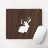 Jackalope over donker bruin hout muismat (Met muis)