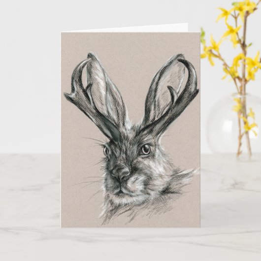 Jackalope Personalized Birthday Kaart (Gele Bloem)