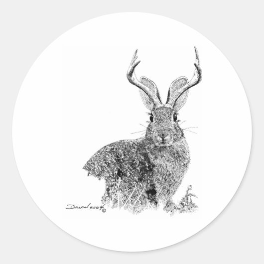 Jackalope Ronde Sticker (Voorkant)