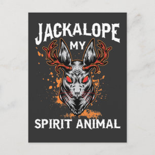 Jackalope Spirit Animal Jackrabbit Antelope Horns Briefkaart