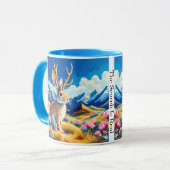 Jackalope Waarneming Voeg Tekst of Naam Koffie toe Mok (Voorkant links)