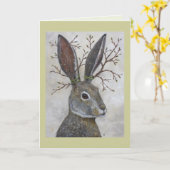 Jackalope wannabe-kaart kaart (Gele Bloem)