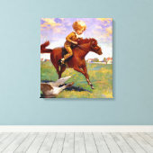 "Jackanapes" van Jessie Willcox Smith Canvas Afdruk (Insitu (Houten vloer))