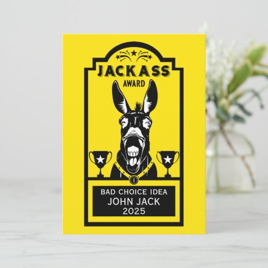 Jackass Award Bedankkaart (Staand voorkant)