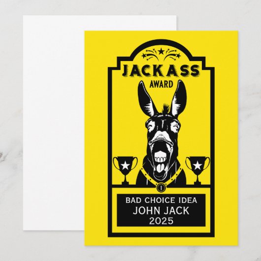Jackass Award Bedankkaart (Voorkant / Achterkant)