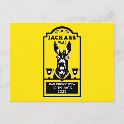 Jackass Award Briefkaart (Voorkant)