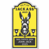 Jackass Award Sticker (Voorkant)