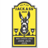 Jackass Award Sticker (Voorkant)