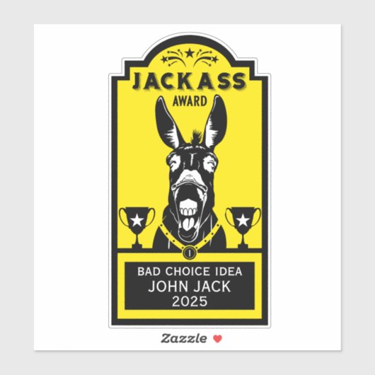 Jackass Award Sticker (Vel)