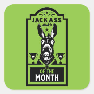 Jackass Award Vierkante Sticker