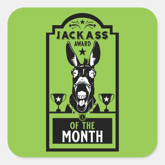 Jackass Award Vierkante Sticker (Voorkant)