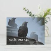 Jackdaw Vogel Uitnodiging (Staand voorkant)