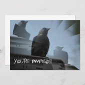 Jackdaw Vogel Uitnodiging (Voorkant / Achterkant)