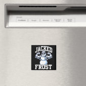 Jacked Frost Muscular Snowman Vintage Gym  Magneet (Insitu (Vaatwasser))