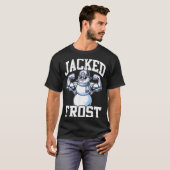 Jacked Frost Muscular Snowman Vintage Gym  T-shirt (Voorkant volledig)