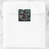 Jacked Necromancer Warrior Vierkante Sticker (Tas)