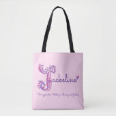 Jackelinenaam en betekenis monogram zak tote bag (Voorkant)