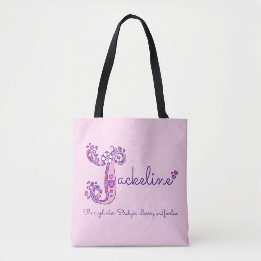 Jackelinenaam en betekenis monogram zak tote bag (Voorkant)