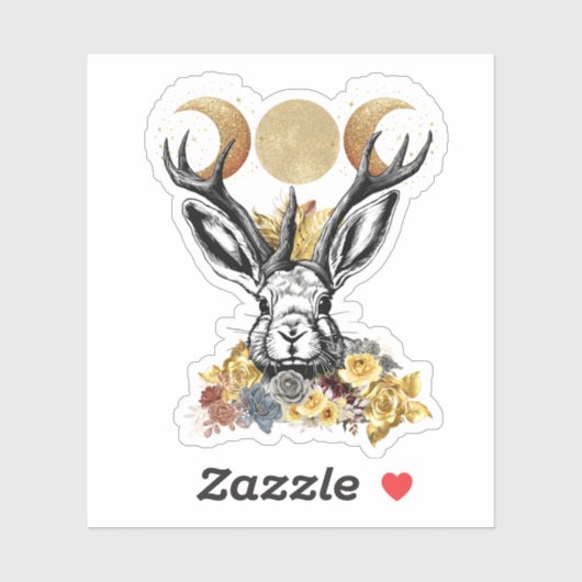 Jackelope Moon Goddess Sticker (Vel)