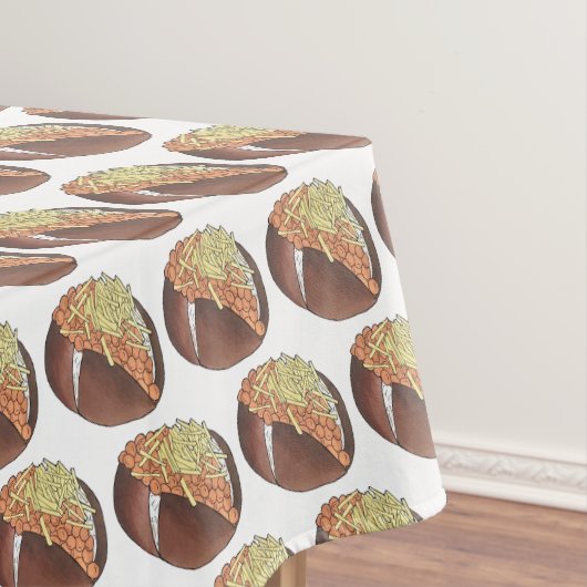 Jacket Bked Potato Beans Cheese UK British Food Tafelkleed (Voorbeeld)