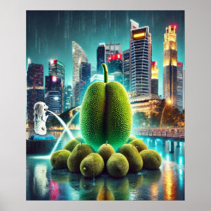 Jackfruit in Marina Bay - Iconische Singapore Scen Poster