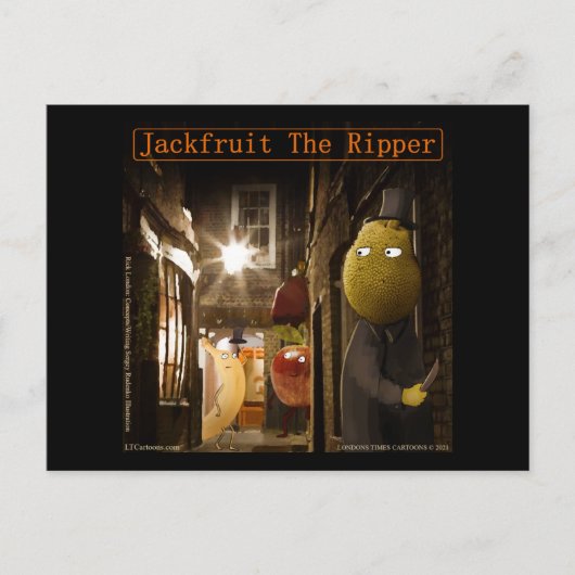 Jackfruit The Ripper Grappige Rick Londen Briefkaart (Voorkant)