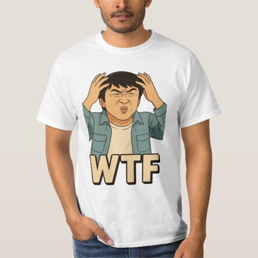 Jackie Chan WTF Meme T-shirt – Ghibli Art Style (Voorkant)