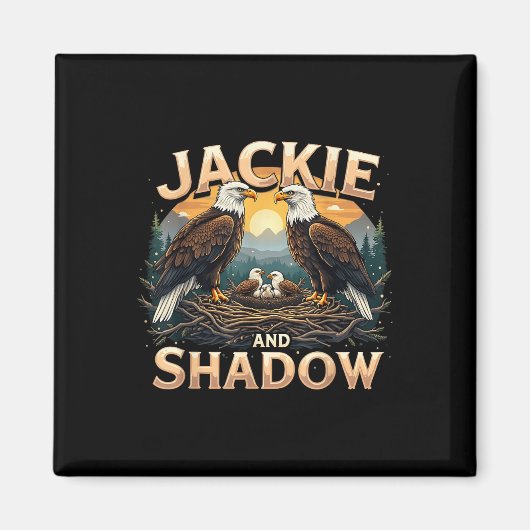 Jackie en Shadow Bald Eagle Family Design Magneet (Voorkant)