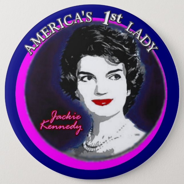Jackie Kennedy: Amerika's First Lady Ronde Button 6,0 Cm (Voorkant)