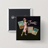 Jackie Kennedy Vierkante Button 5,1 Cm (Voorkant /achterkant)