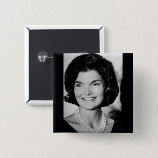 Jackie Kennedy Vierkante Button 5,1 Cm (Voorkant /achterkant)