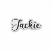 Jackie Naam - Handgeschreven kalligrafie Sticker (Voorkant)