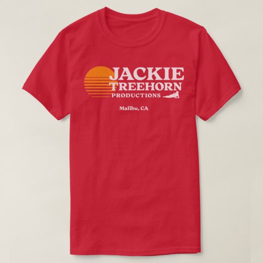 Jackie Treehorn Productions Malibu CA T-shirt (Design voorkant)