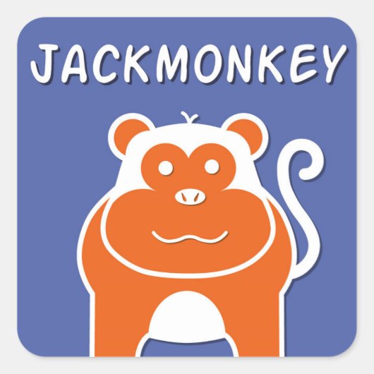 JackMonkey | Jaar van de Aap 2016 Vierkante Sticker (Voorkant)