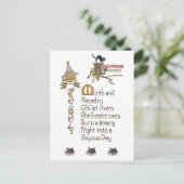 Jacko Lantaarn Pumpkin Cats  Halloween kunst Briefkaart (Staand voorkant)