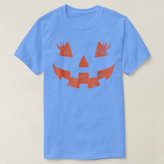 JackOLantern Face Pumpkin Eyelashes Hallow T-shirt (Design voorkant)