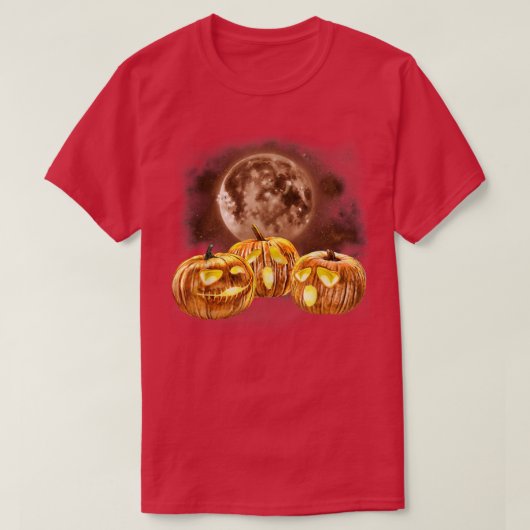 Jackolantern Howling bij Moon JackOLantern T-shirt (Design voorkant)