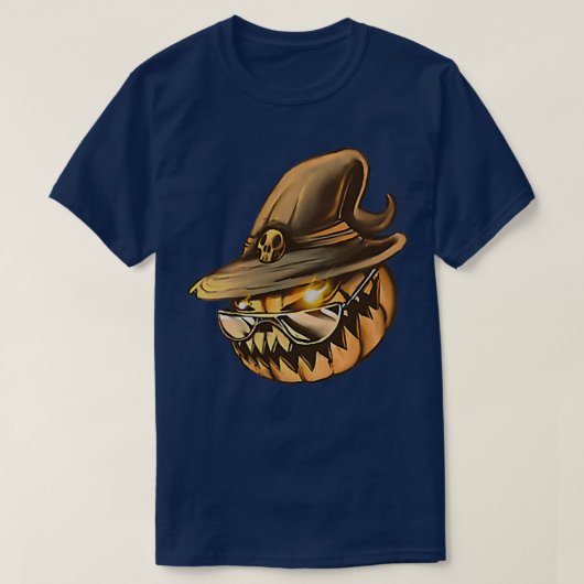 JackoLantern Wearing Sun Glasses Spooky Cool Pumpk T-shirt (Design voorkant)