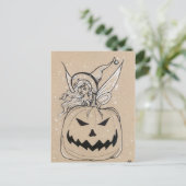 Jackolatern Fairy Halloween Briefkaart (Staand voorkant)