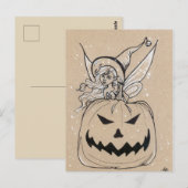 Jackolatern Fairy Halloween Briefkaart (Voorkant / Achterkant)